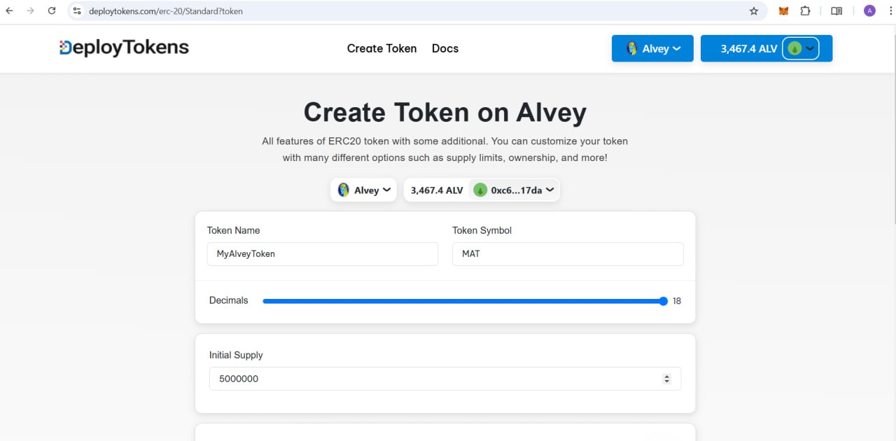 fill the details for alvey chain 