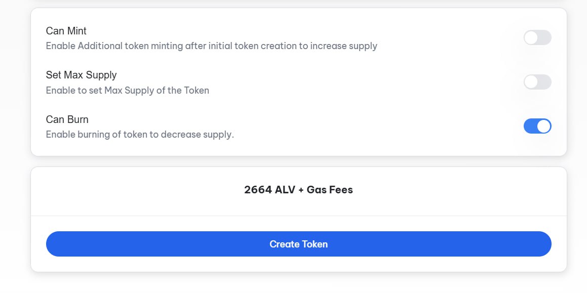 review and deploy your token on alvey chain 