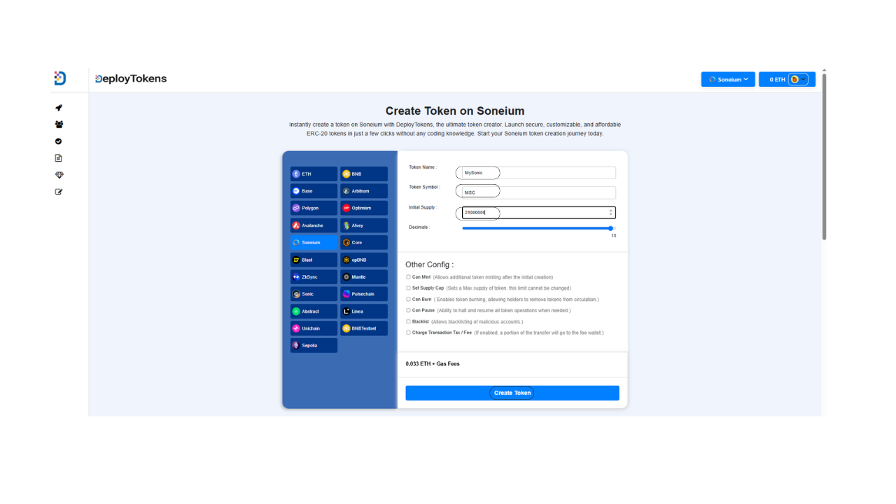 How to Create Token on Soneium Without in Seconds | No Code