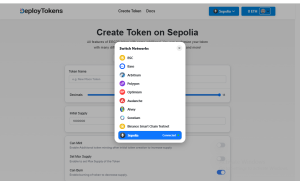 Select Sepolia as a blockchain 